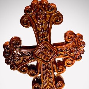 12 inch tall high gloss Porcelain cross